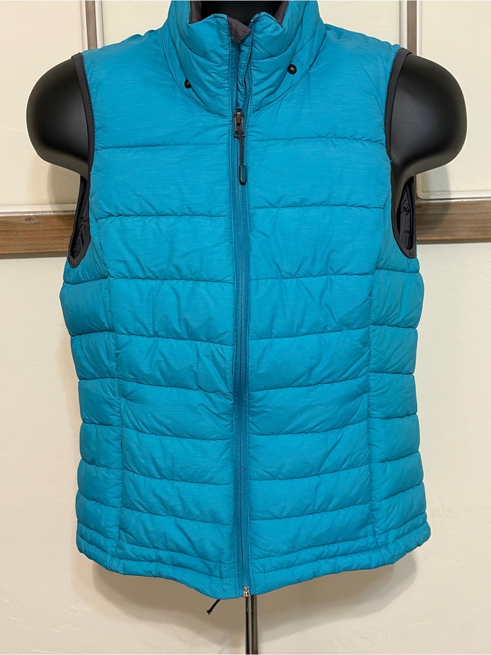 Tangerine Quilted Sleeveless Puffer Vest - Teal Blue